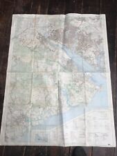 Giant new Forest Christchurch Southampton water Solent map chart folded vintage 