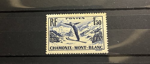 Old french stamp chamonix mont - old,