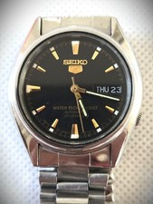 Vintage Seiko 5 7009 17Jewels Gents/Unisex Automatic watch Black dial VG working