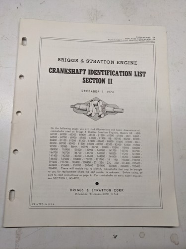 Briggs stratton crankshaft - briggs,