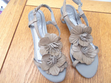 BNWT BHS STRAPPY  LEATHER SANDALS WITH ROSETTES  UK 5.
