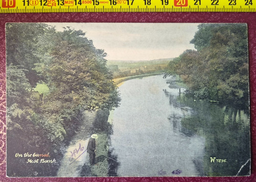 Vintage postcard canal - vintage, hest