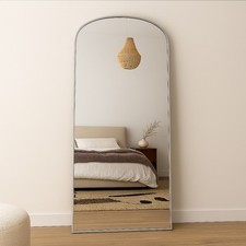 Mirror Large Full Length Wall Archtop Silver Metal Frame Leaner Mirror 180x80cm