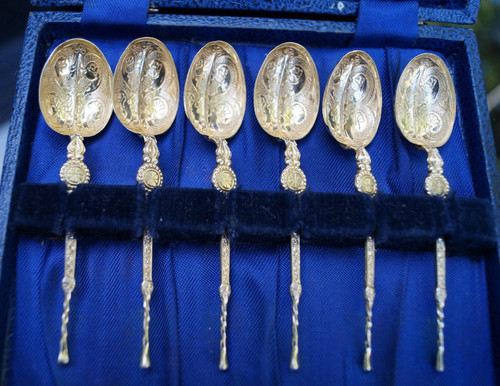 Fine cased set sterling - set, 6
