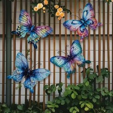 4x Metal Butterfly Wall Decor