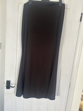 Ladies Black Skirt Size 16 Satin Look Material Mermaid/fishtail