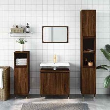Bathroom Cabinet Brown Oak