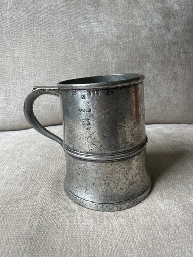 Antique style stamped pewter - antique,