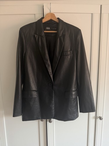 Zara black faux leather - zara,