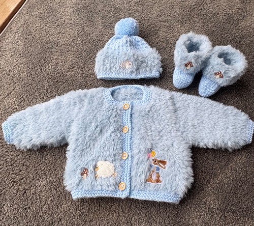 New hand knitted - faux, fur