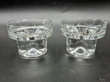 Pair of vintage 1960s DARTINGTON lead crystal 'Dimple' range tea light holders