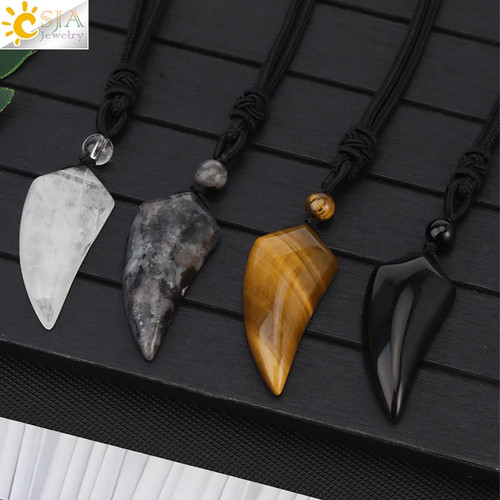Mens wolf tooth pendant - mens,