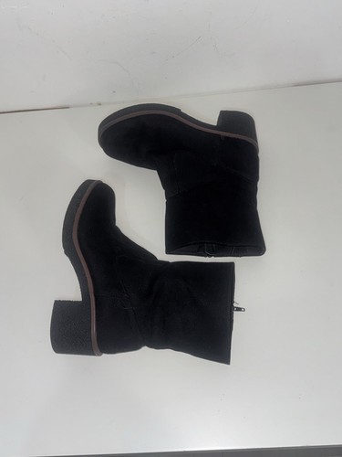 Black suede mid calf boots - mid,