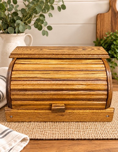 Vintage wood roll top - top, bread