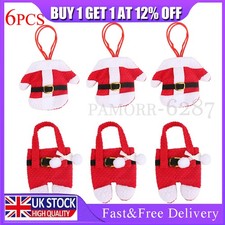 6pcs Christmas Cutlery tableware Silverware Cutlery holder Bag Table Decors