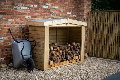 Wooden log store overlap - wooden,