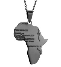 Black Africa Map Necklace