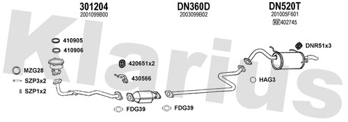 Klarius 301204 front pipe - klarius,