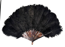 MCM Vtg Black Ostrich Feather