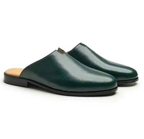 Handmade leather mules - handmade, slip