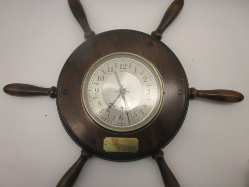 Nautical ships wheel clock - nautical,
