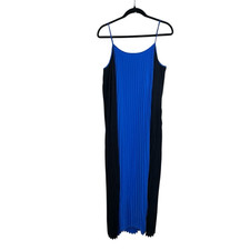 Banana Republic Blue Micro Pleat Maxi Slip Dress, 12