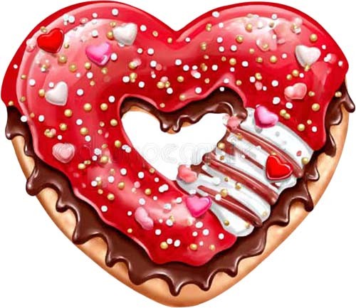 Valentine day donut wall art - donut,