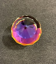 Vintage Heavy Multi Faceted Crystal Optic  Paperweight Diameter Between 3 & 4 cm