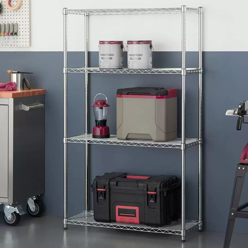 Chrome storage shelving unit - chrome,