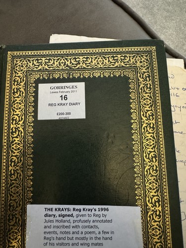 Reggie krays personal diary - reggie,