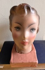 1930’s Display/Mannequin Head. Exquisitely Beautiful. Hand Painted. Mounted.