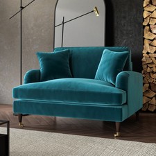 Teal Blue Velvet Loveseat Foam