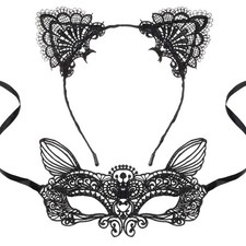 Cat Mask and Cat Ears Headband