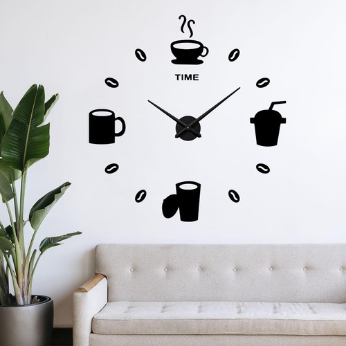Diy wall clock stickers large - wall,