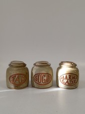 TREMAR Vintage Ceramic Kitchen Storage Jars Set JAM SUGAR MARMALADE - PRE-OWNED