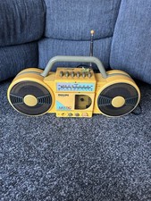 Philips D8007 Roller Yellow Boombox Radio Cassette Player Rare Working 80s