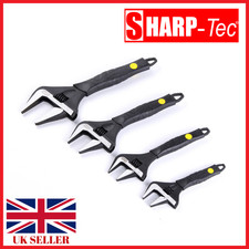 Sharp-Tec Adjustable Wrench | Extra Wide Jaw Spanner | 6 8 10 12 Inch Heavy Duty