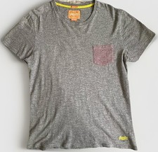 SuperDry Men’s XL Grey Combed Cotton T-Shirt Orange Label