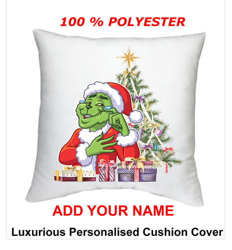 Personalised grinch cushion - personalised,