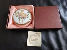 Framecraft UK Ltd Trinket Pot with freehand embroidery on silk under glass,Rare