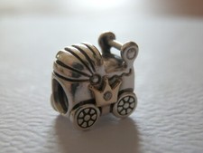 100% GENUINE PANDORA LTD ED 14K & SILVER 2013 ROYAL BABY PRAM CHARM -791209CZ