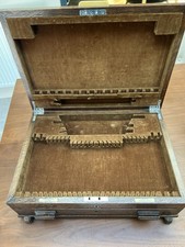 Antique oak canteen - oak, cutlery