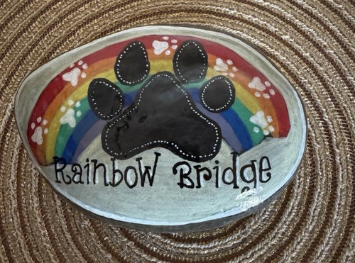 Hand painted stone - hand,