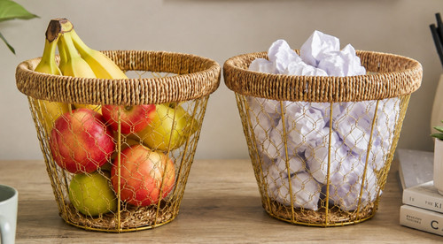 Round bin basket shared earth - round,