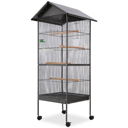Bird cage large black - large, steel