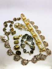 Collection of 12 x Gold Tone Damascene Jewellery