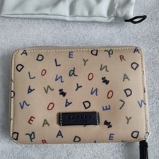 Radley Purse Beige Oilcloth Navy Alphabet Design New