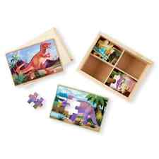 Dinosaurs 4-in-1 Wooden Jigsaw Puzzles in a Storage Box Melissa & Doug