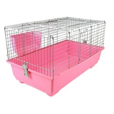 Rabbit Cage 100cm Little Friends Indoor Guinea Pig Hutch Pink Hayrack