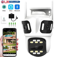 6K Triple Lens CCTV IP Camera PTZ Wireless WiFi Outdoor Home Security Cam 64GB